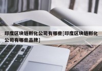 印度区块链孵化公司有哪些[印度区块链孵化公司有哪些品牌]