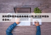 湖州区块链供应商有哪些公司[浙江区块链协会会长]