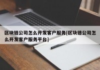 区块链公司怎么开发客户服务[区块链公司怎么开发客户服务平台]